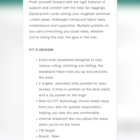 Nike Go Legging - Mid Rise - ⅞ length - black - Picture 16 of 16